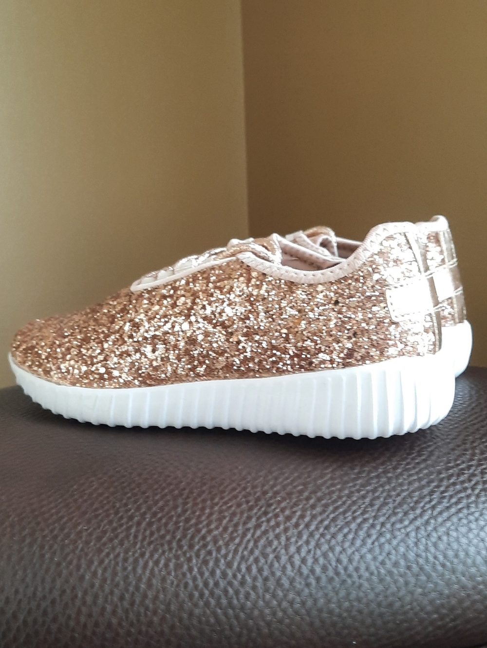 Forever Link Gold Glitter Sneakers - Picture 6 of 12